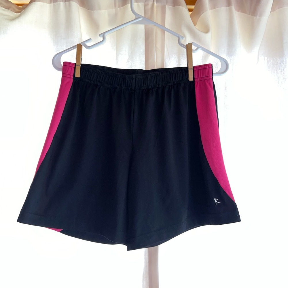 Danskin Now Black and Pink Athletic Shorts Lightweight Breathable